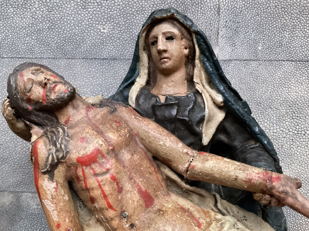 Pietà, Italy Or Provence, 18th Century, Papier-mâché And Wood -photo-2