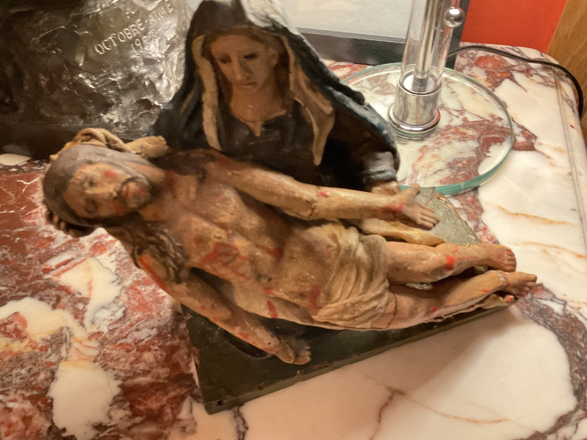 Pietà, Italy Or Provence, 18th Century, Papier-mâché And Wood -photo-1