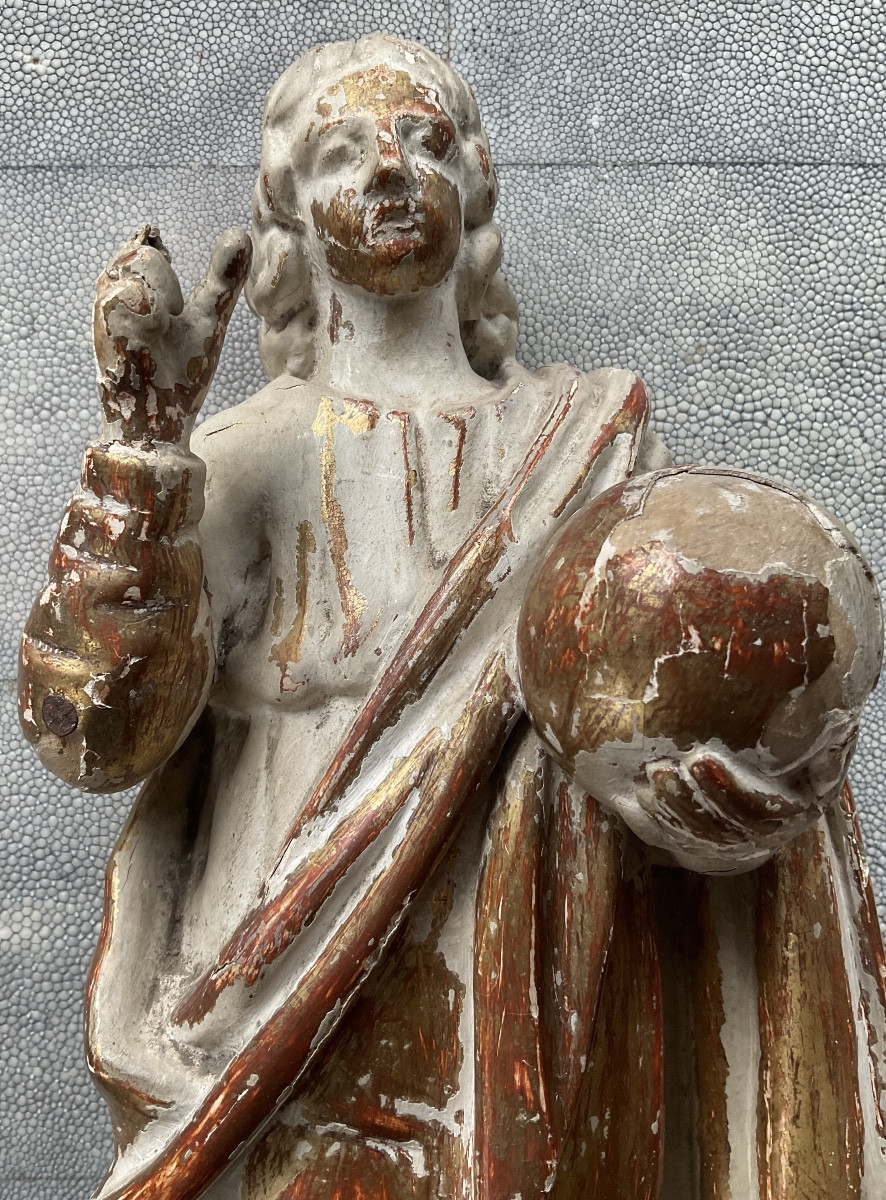 Saint bois dore XVIIIe H33cm-photo-3