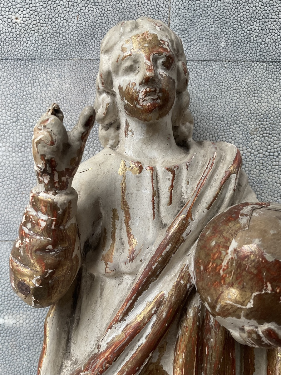 Saint bois dore XVIIIe H33cm-photo-2