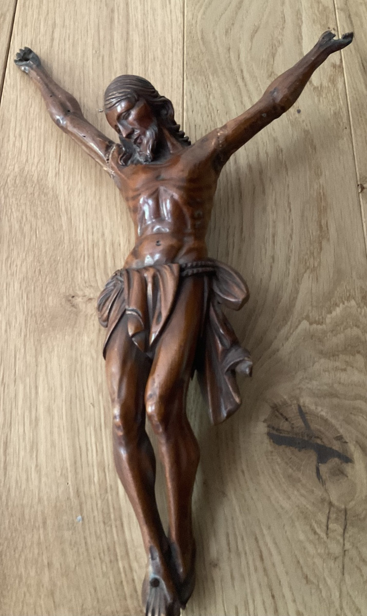 Christ en bois naturel XVIIIe-photo-3