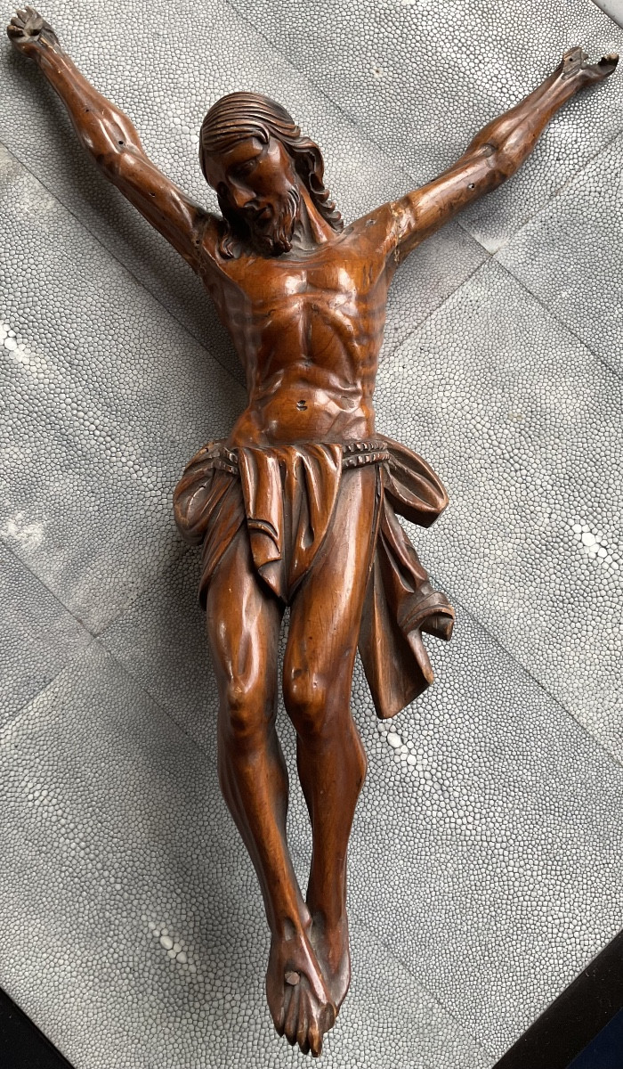 Christ en bois naturel XVIIIe-photo-4