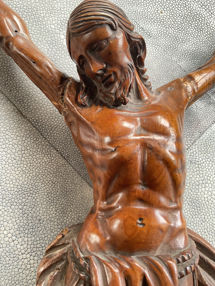 Christ en bois naturel XVIIIe-photo-3