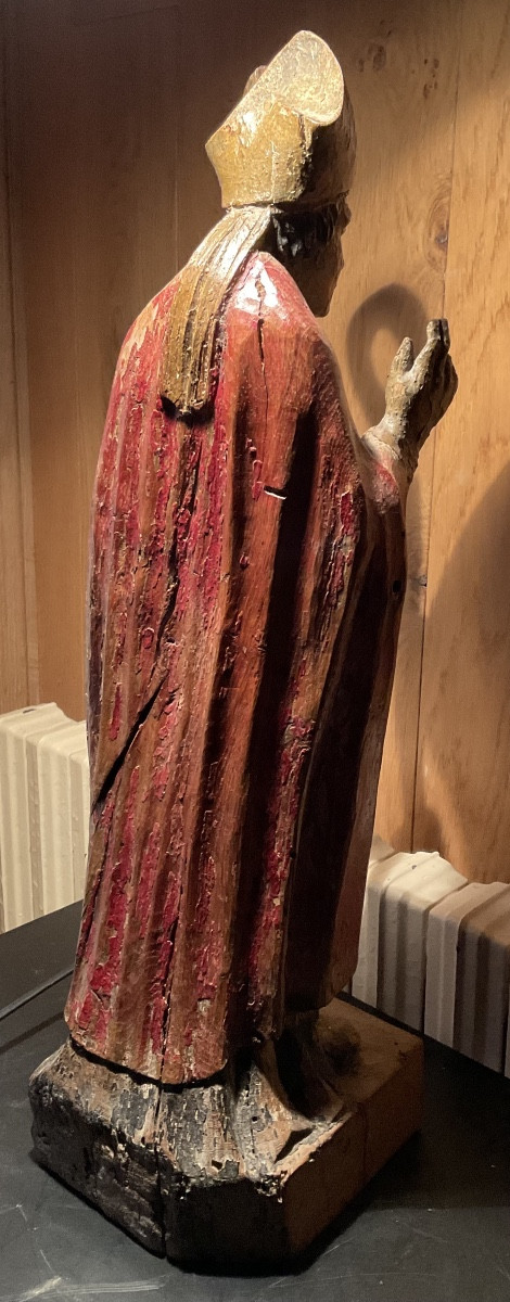 StatueXVIIIe bois polychrome ronde bosse-photo-3