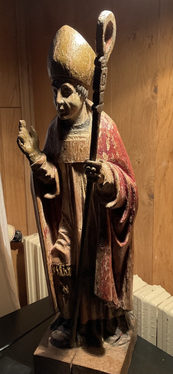 StatueXVIIIe bois polychrome ronde bosse-photo-5