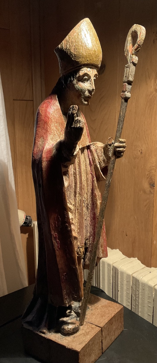 StatueXVIIIe bois polychrome ronde bosse-photo-6