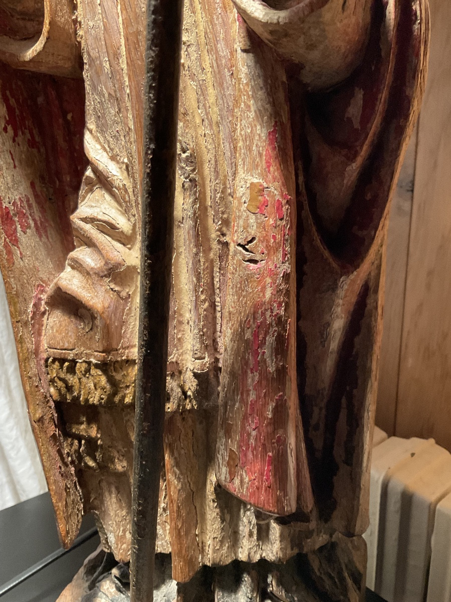 StatueXVIIIe bois polychrome ronde bosse-photo-7