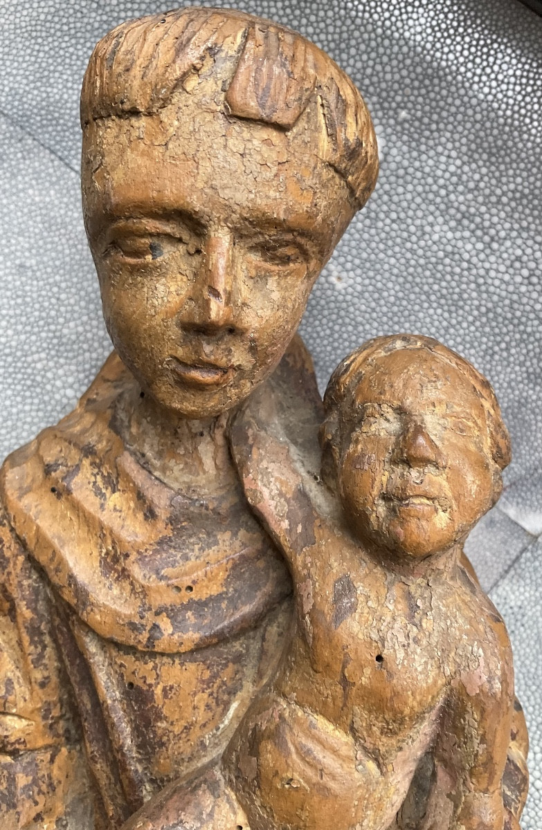 Saint Anthony Of Padua, 18th-century Wood Sculpture