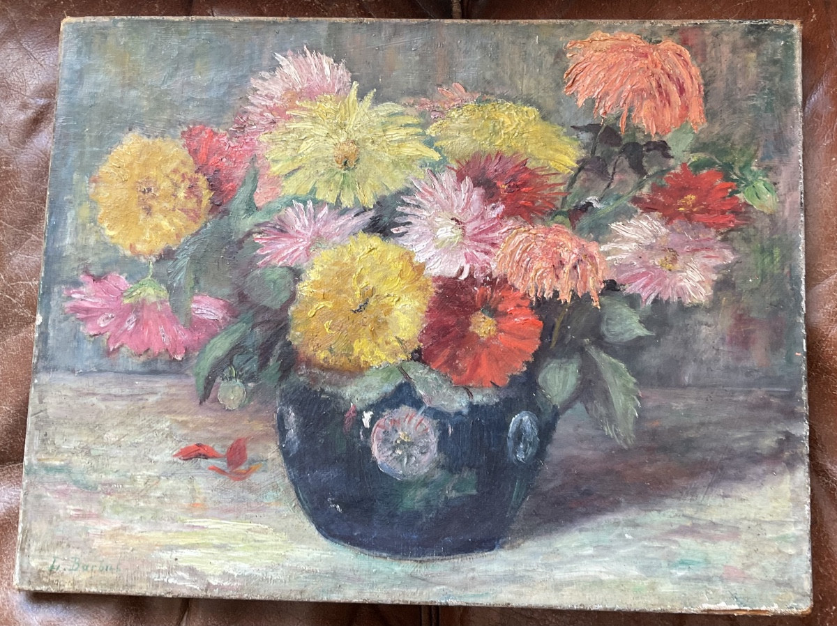 Flowers In A Vase By Barbut-photo-4