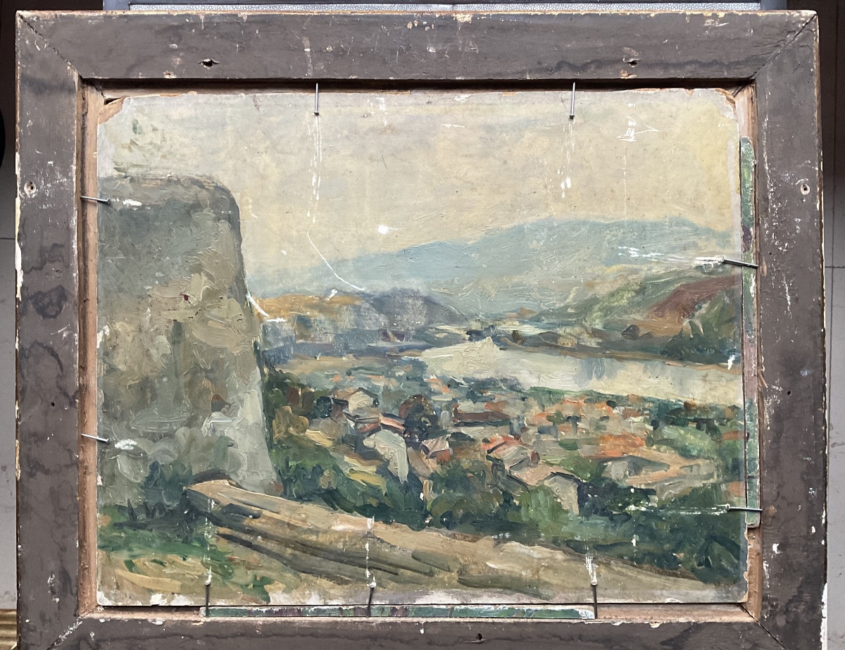 Femme  devant la fenêtre huile sur carton double face-photo-2