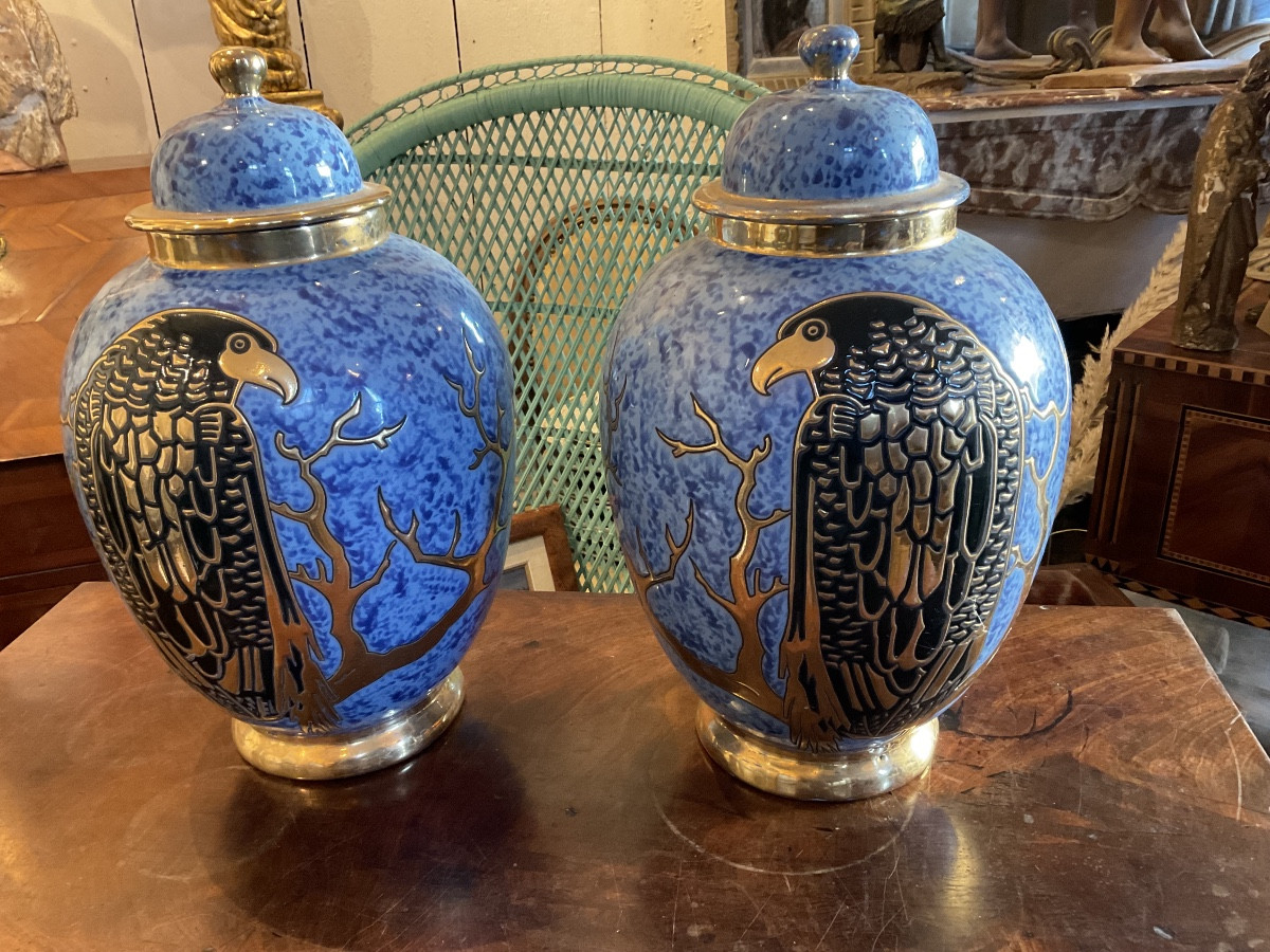Pair Of Vases With The Eagle Of Montieres 