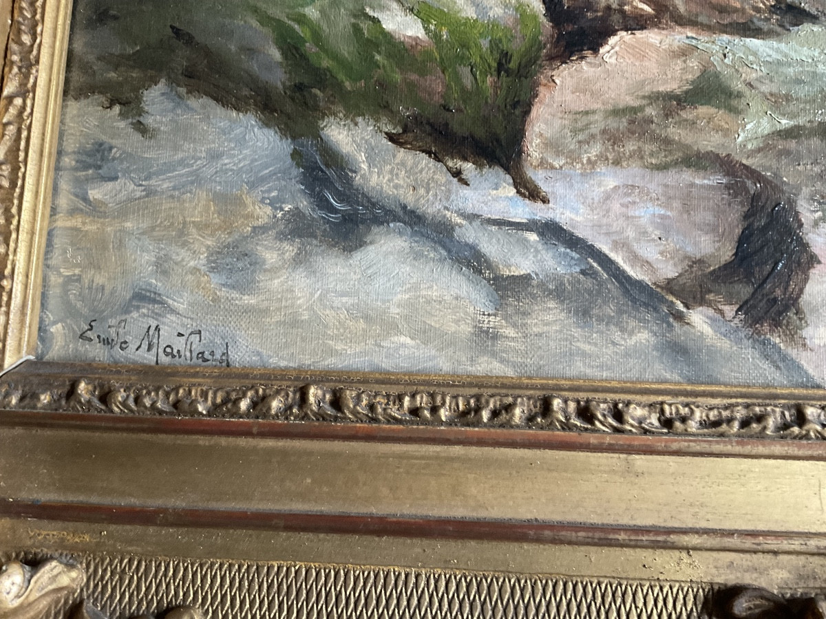 Emile Maillard Painting, Island Opposite Le Portel-photo-4