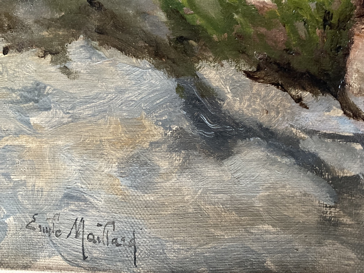 Emile Maillard Painting, Island Opposite Le Portel-photo-4