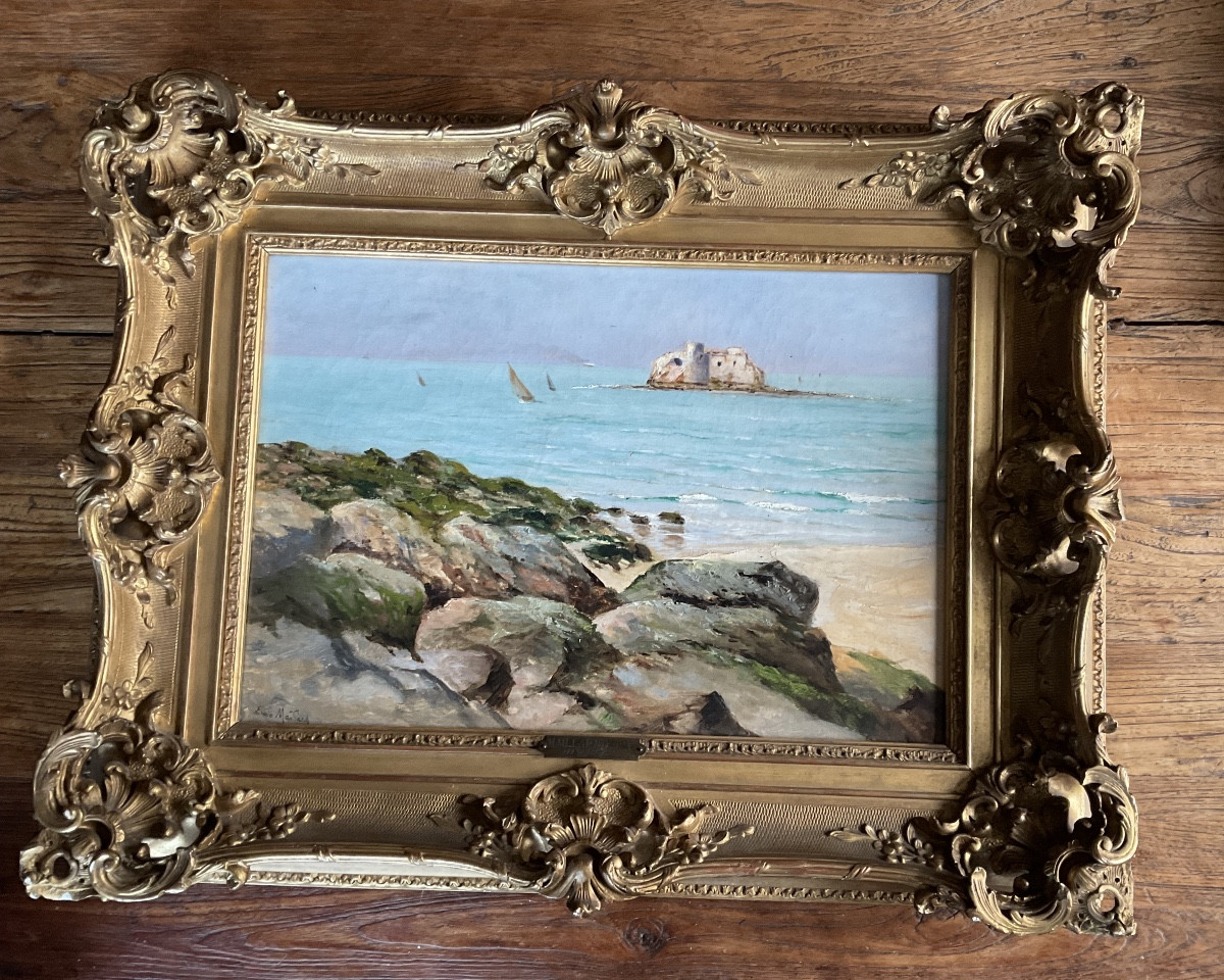Emile Maillard Painting, Island Opposite Le Portel-photo-6