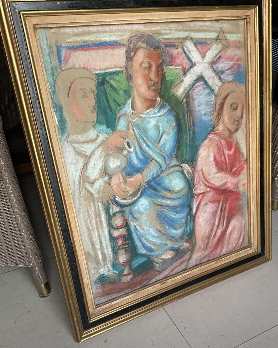 Pastel signe Favre chemin de croix-photo-5