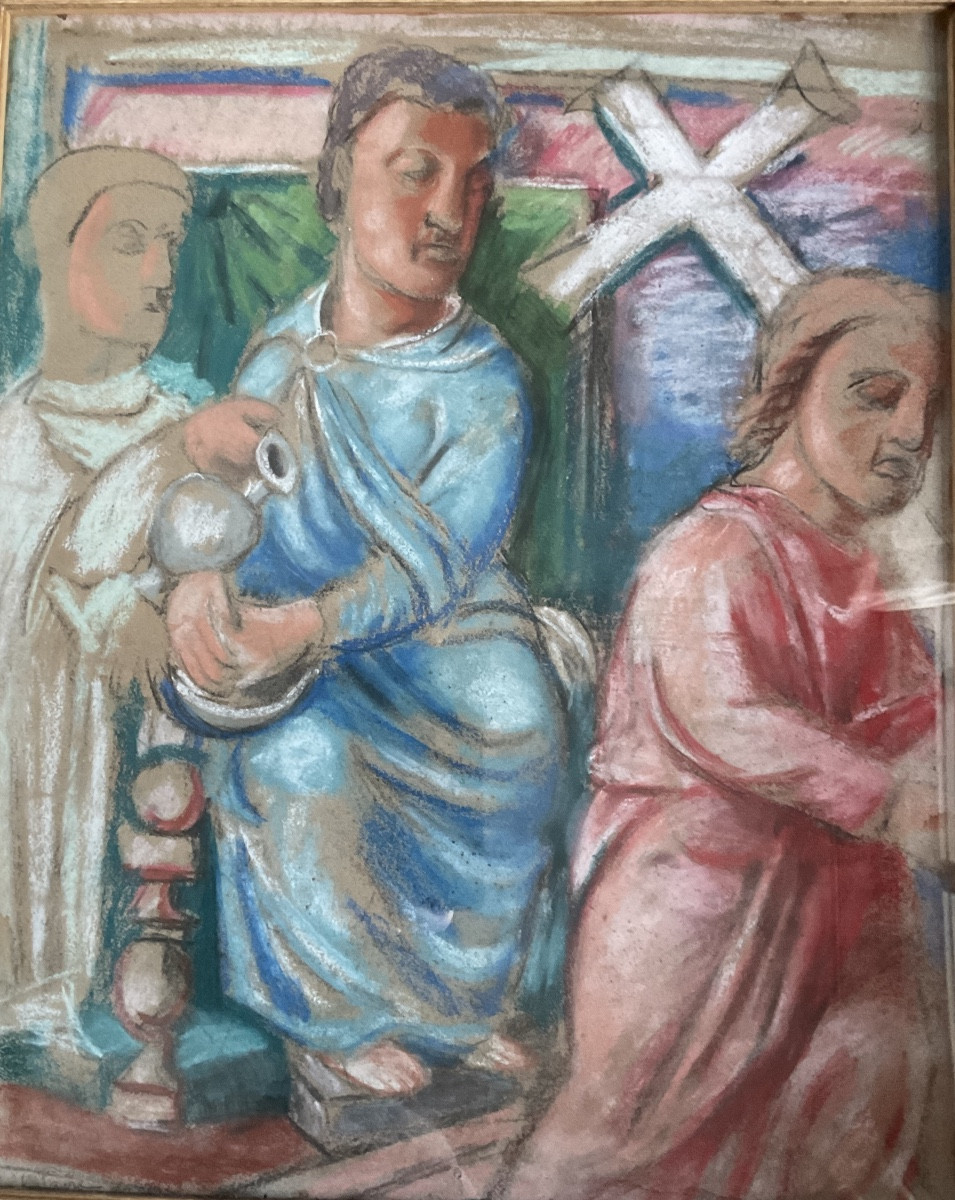 Pastel signe Favre chemin de croix