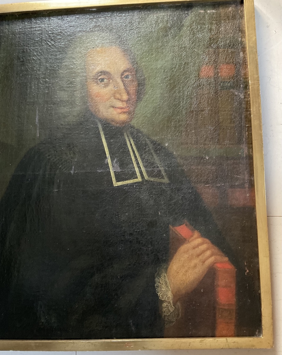 Portrait XVIIIe huile sur toile-photo-3