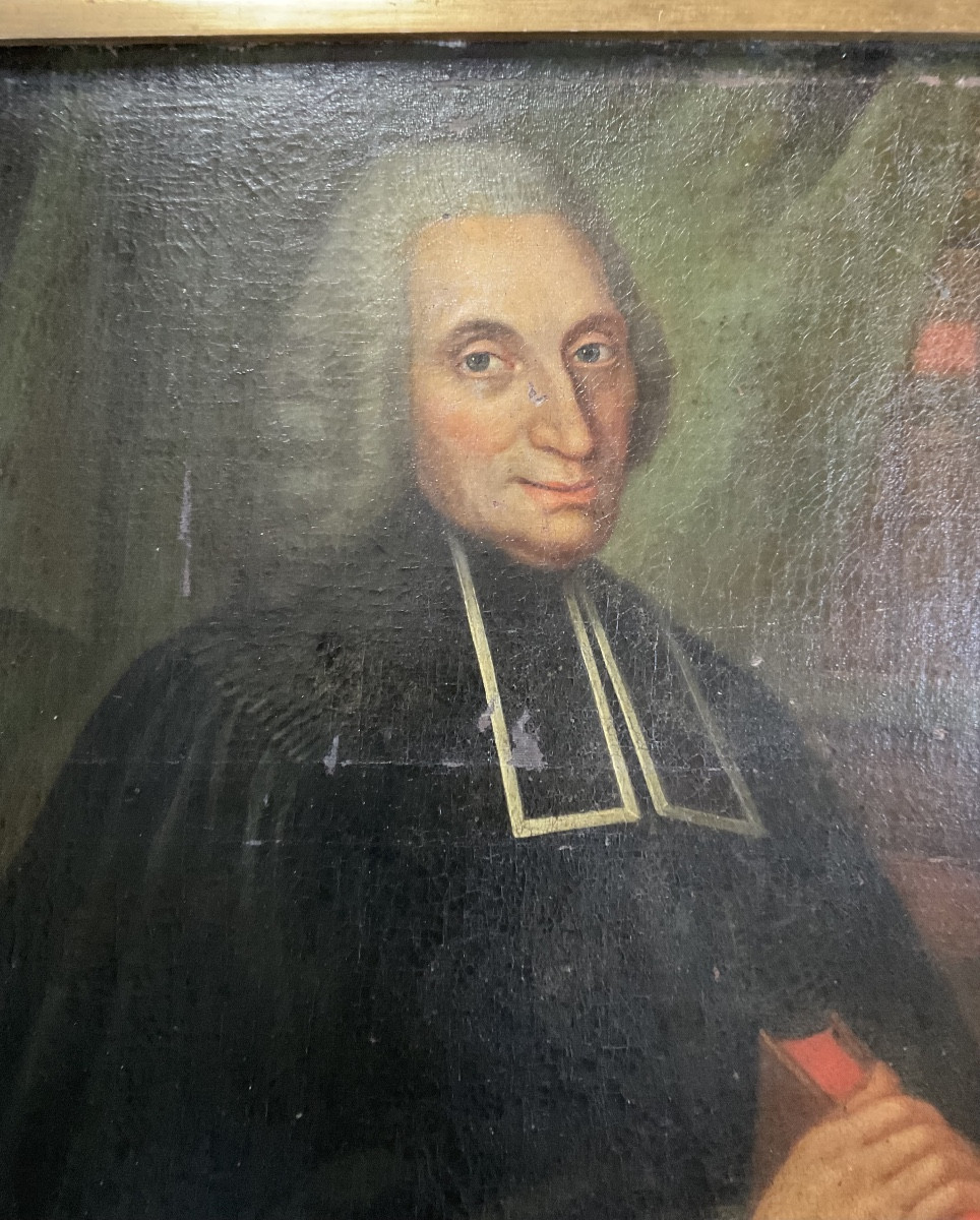 Portrait XVIIIe huile sur toile-photo-4