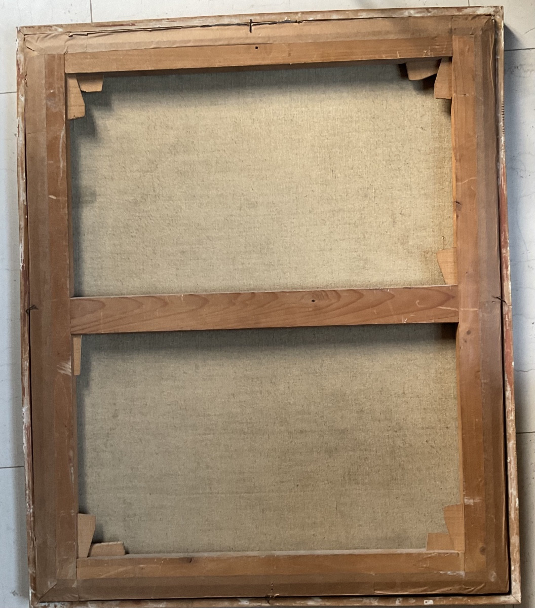 Portrait XVIIIe huile sur toile-photo-3