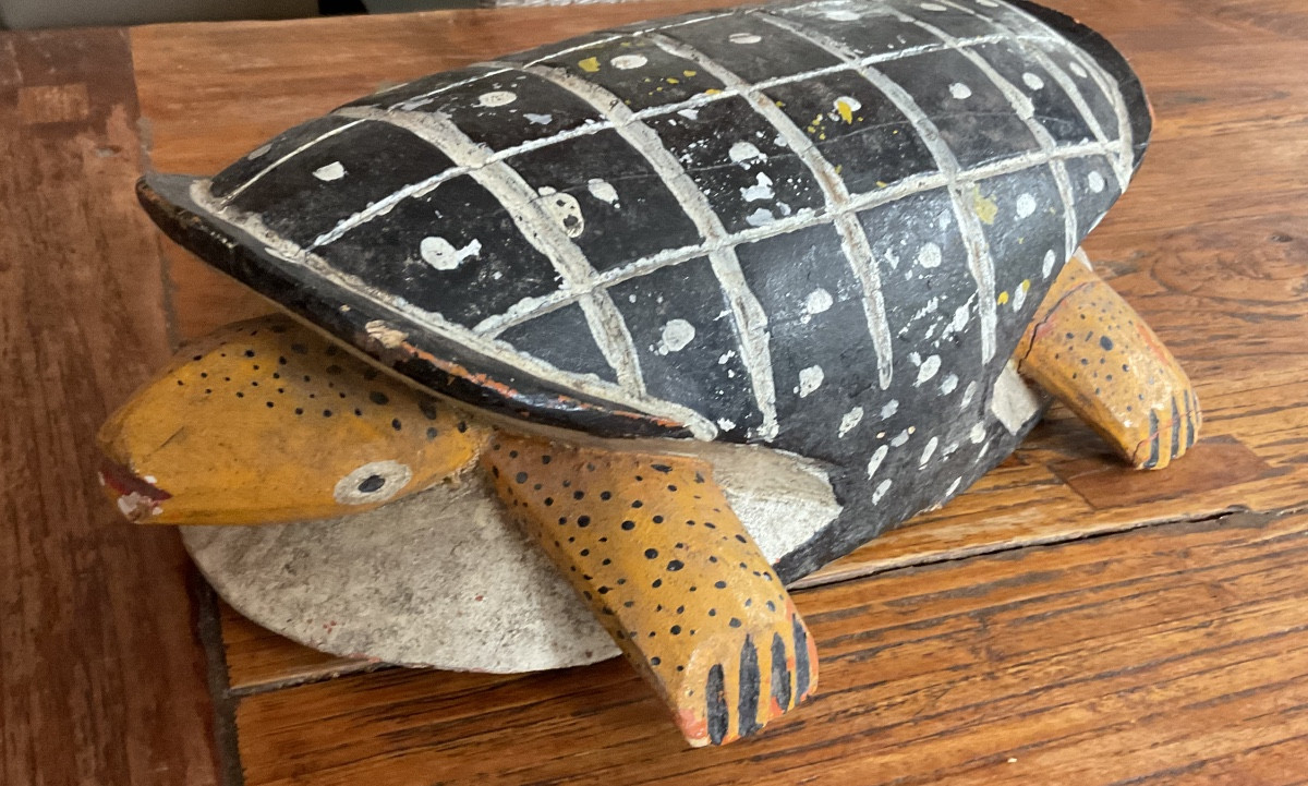 Bozo Painted Wooden Turtle-photo-3