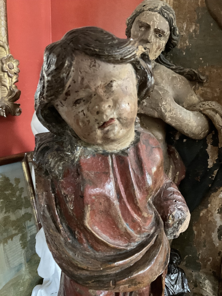 17th Century Wooden Statue-photo-3