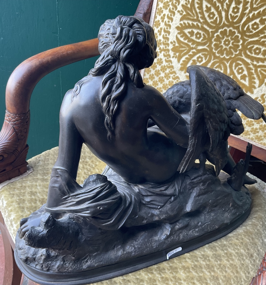 Bronze Leda et le cygne signe J Marie-photo-2