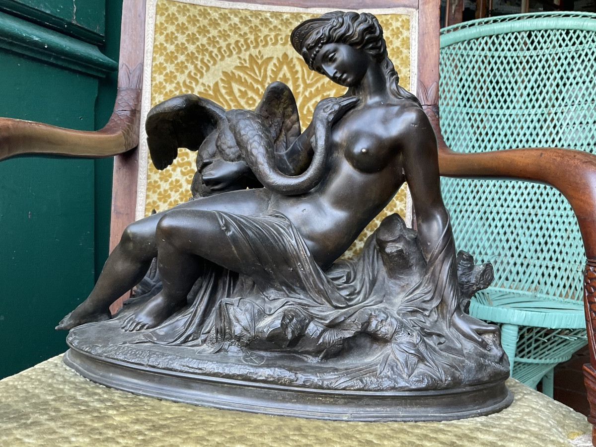 Bronze Leda et le cygne signe J Marie
