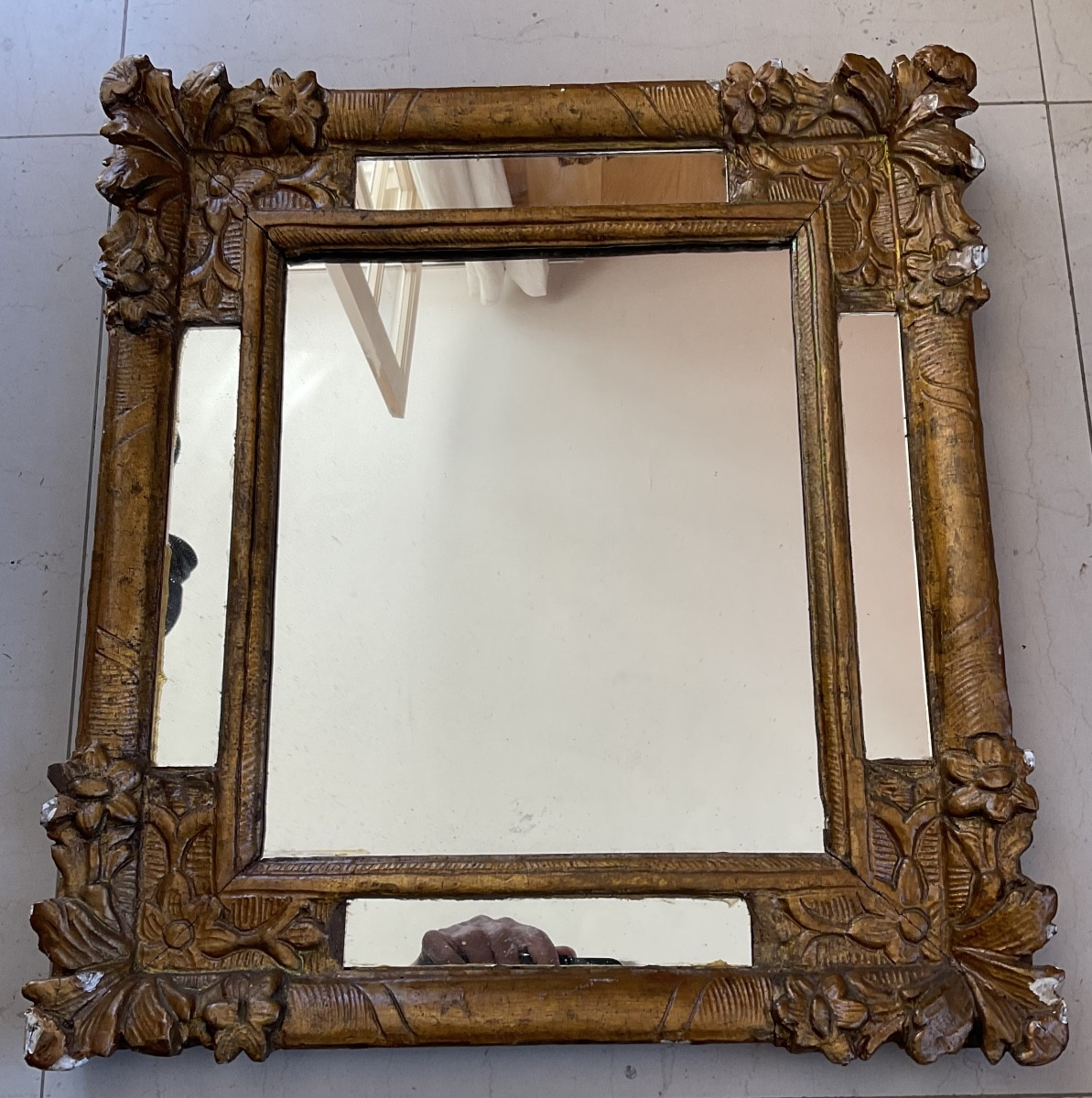 Cadre en bois doré avec parclosesXVIIIe-photo-2