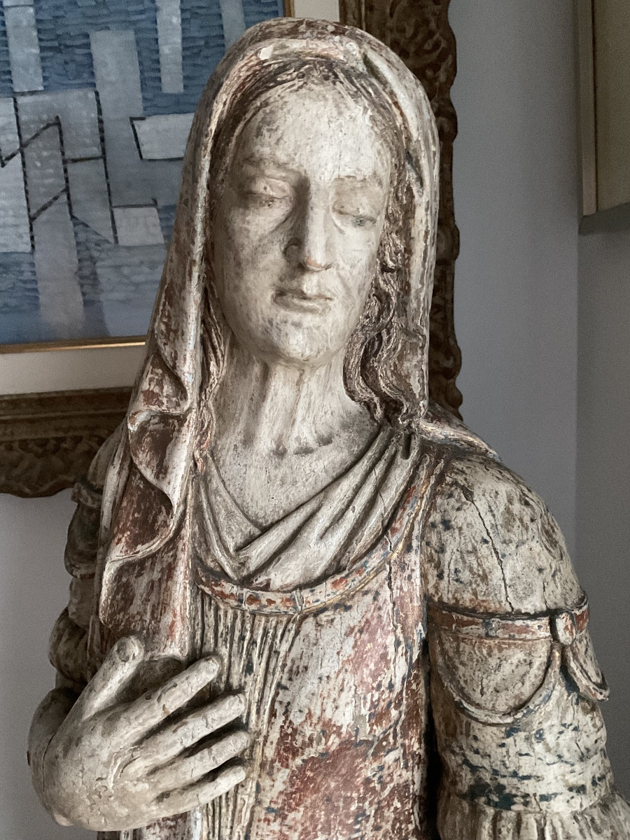 Sainte Anne statue bois XVIIe117cmhaut-photo-3