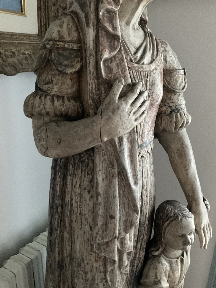 Sainte Anne statue bois XVIIe117cmhaut-photo-4