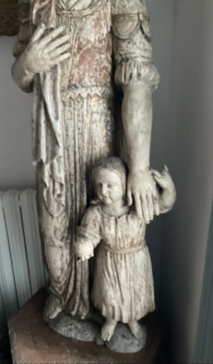 Sainte Anne statue bois XVIIe117cmhaut-photo-2