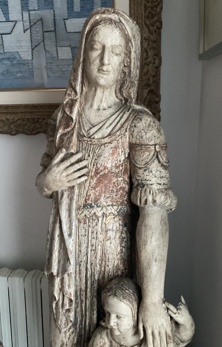 Sainte Anne statue bois XVIIe117cmhaut-photo-3