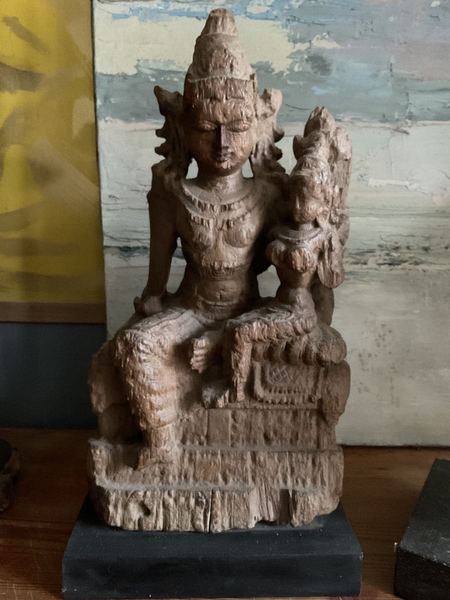 Wooden Group Representing The God Shiva