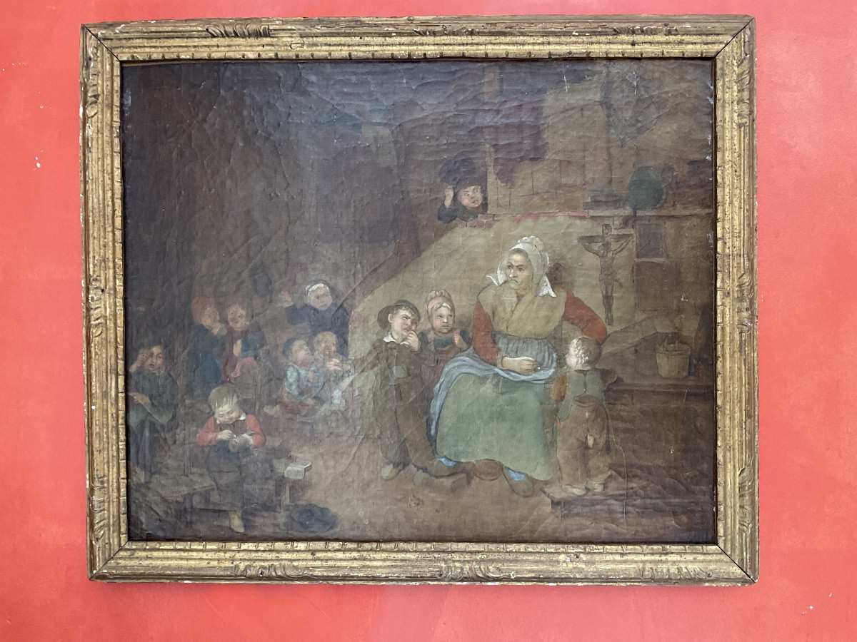 The Teacher And The Children, Flanders, 18th Century-photo-2