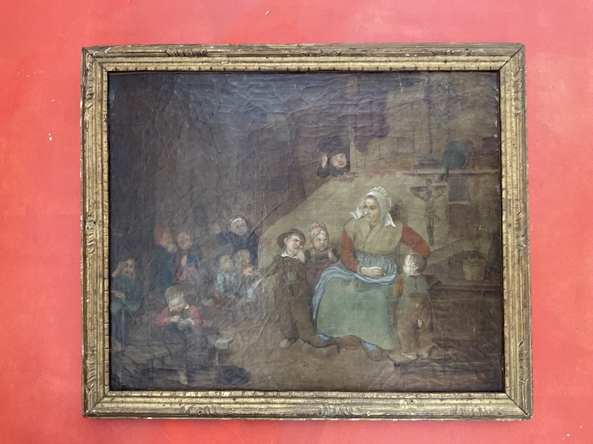 The Teacher And The Children, Flanders, 18th Century-photo-2