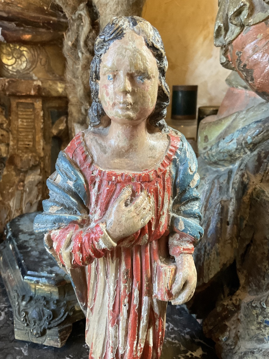 Saint John, Polychrome Wood, 18th Century-photo-2