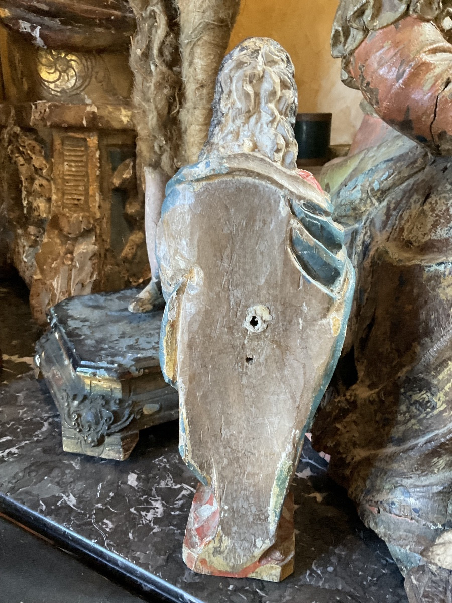 Saint John, Polychrome Wood, 18th Century-photo-3