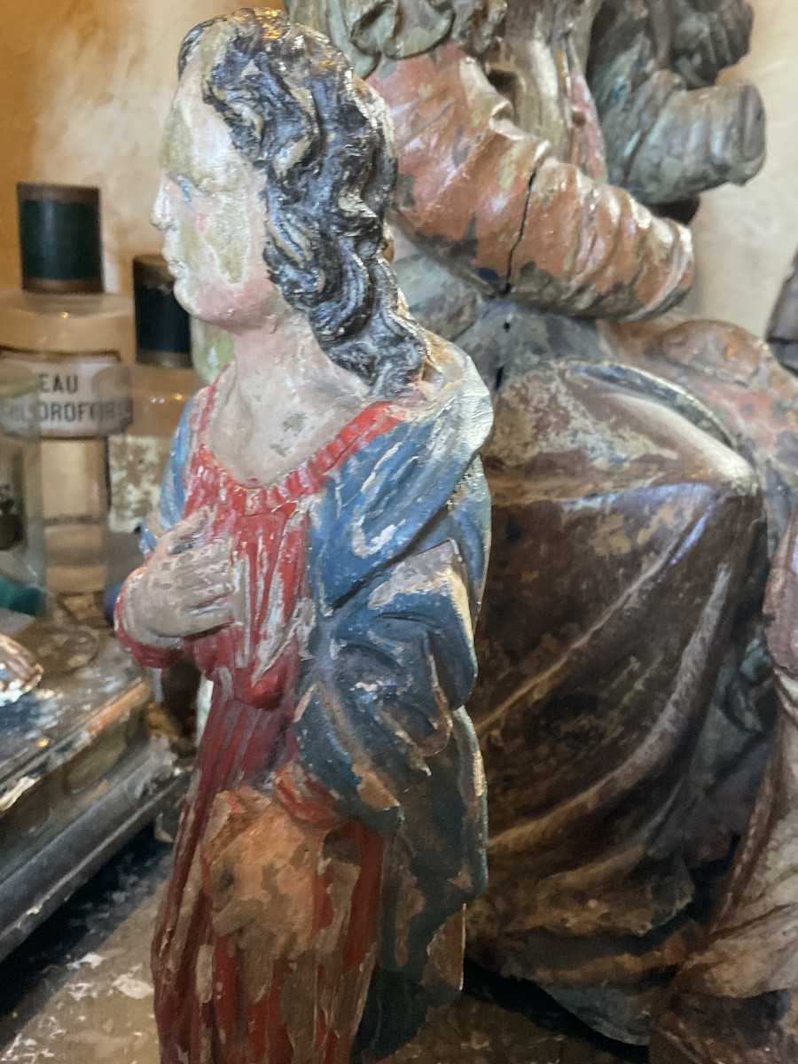 Saint John, Polychrome Wood, 18th Century-photo-4