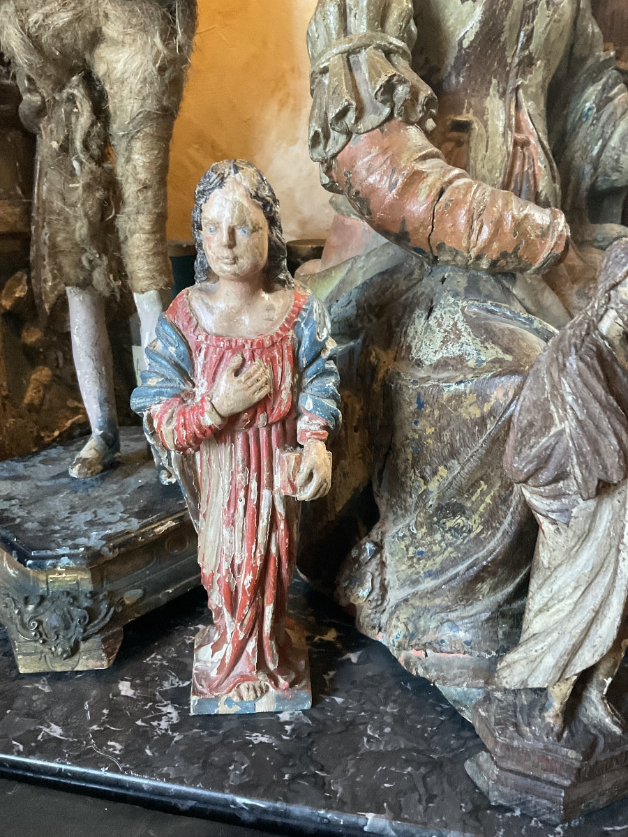 Saint John, Polychrome Wood, 18th Century-photo-3