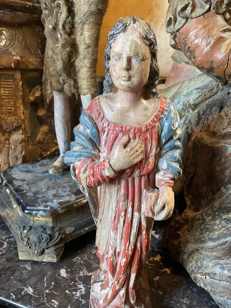 Saint John, Polychrome Wood, 18th Century-photo-5