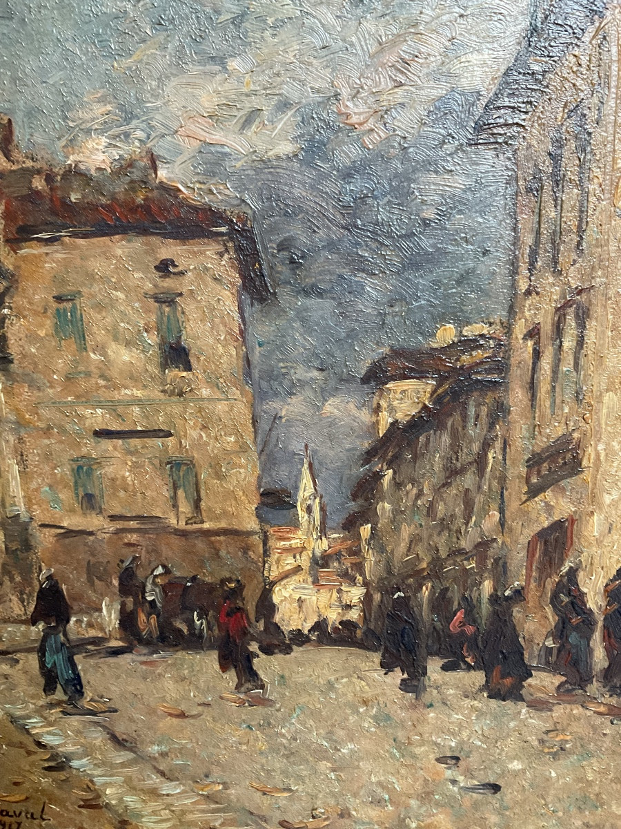 Louis Braquaval. 1917 View Of Martigues Or Aix-en-provence -photo-4