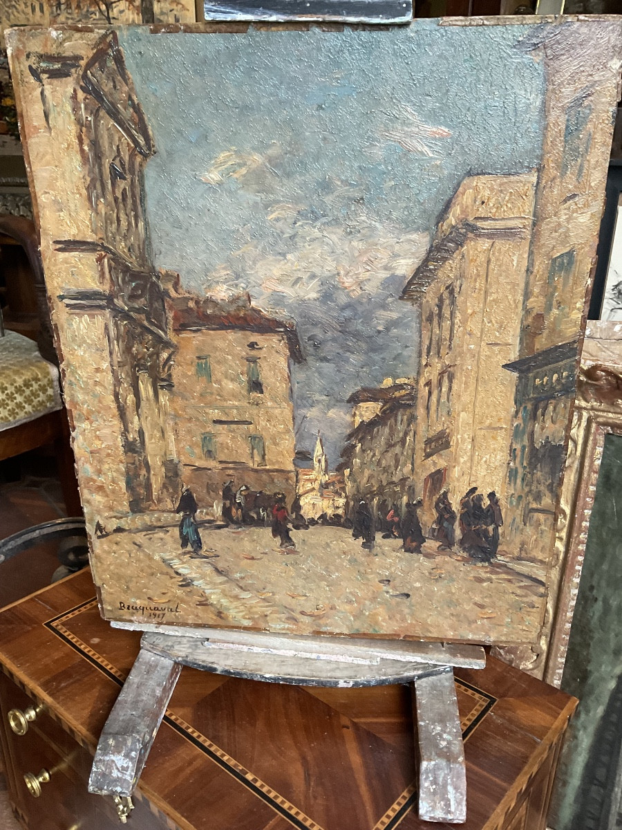 Louis Braquaval. 1917 View Of Martigues Or Aix-en-provence -photo-1