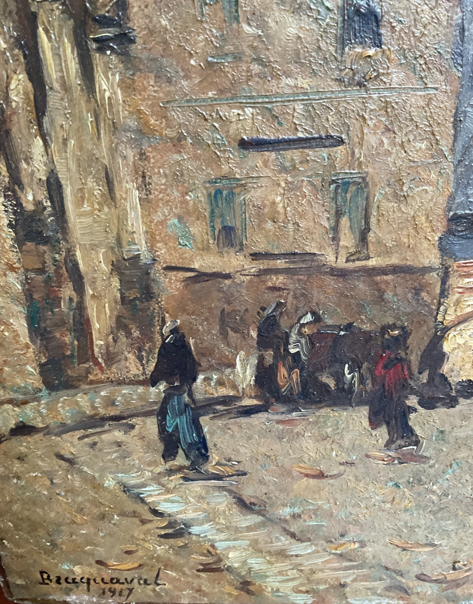 Louis Braquaval. 1917 View Of Martigues Or Aix-en-provence -photo-5