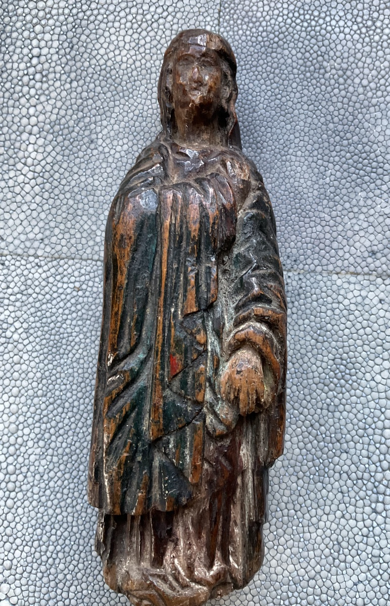 Statuette de vierge XVIIIe  bois naturel