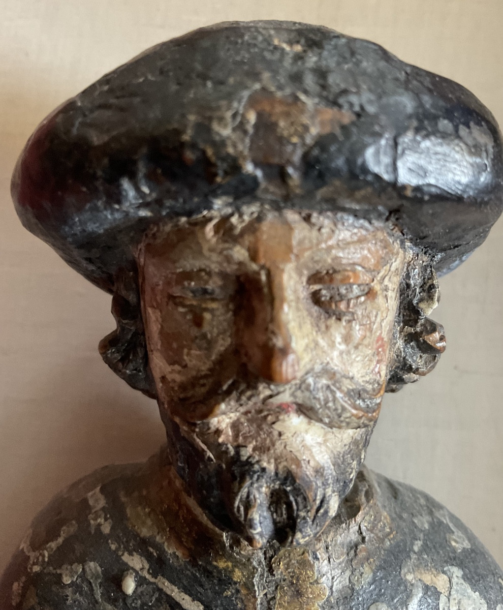 Saint Roch Wood Carvingxviiith Century Polychrome-photo-4