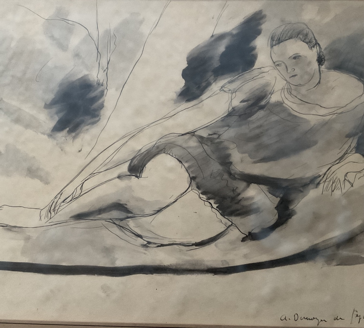 Plume et lavis d’encre noire de Dunoyer de Segonzac-photo-4