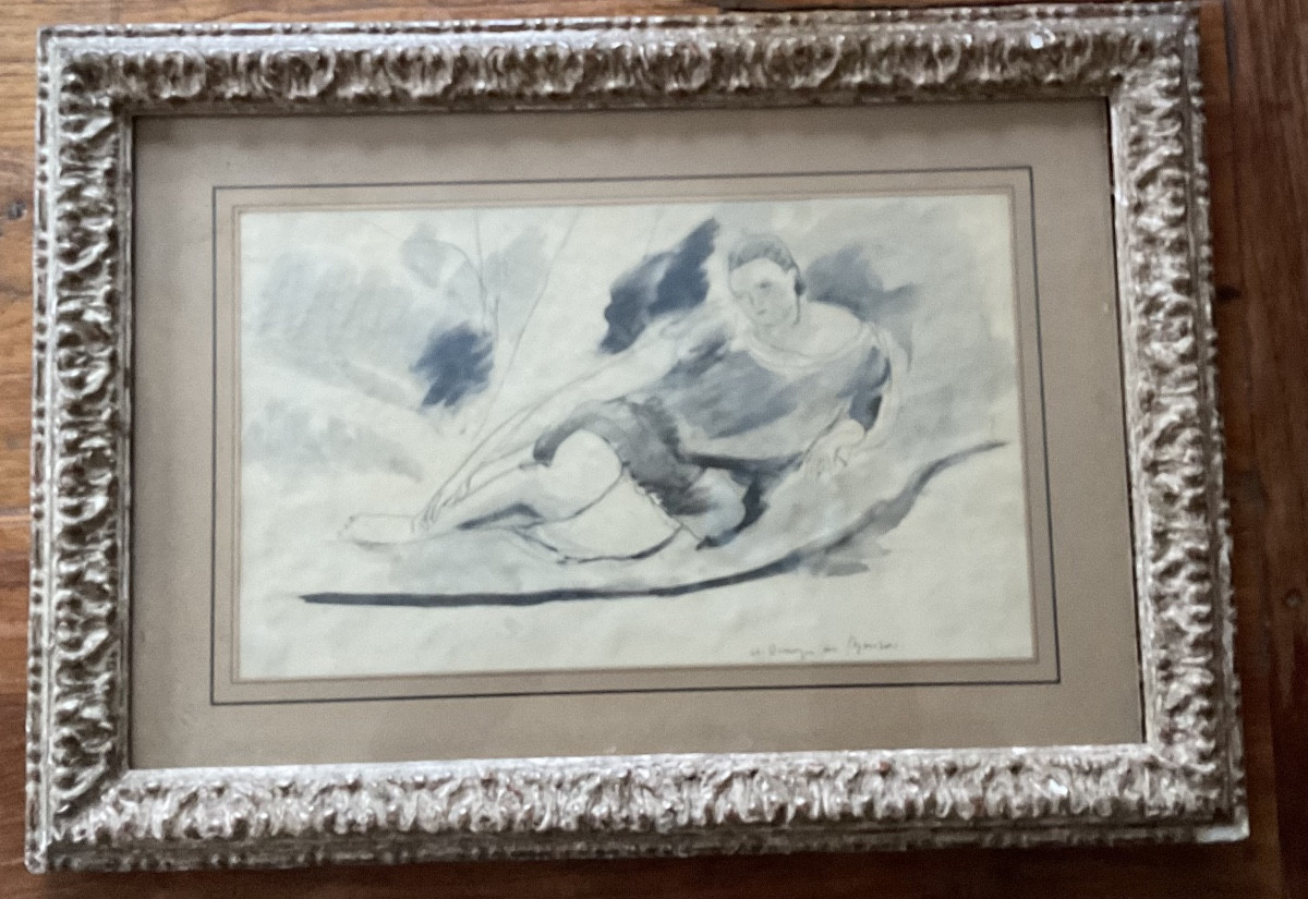 Plume et lavis d’encre noire de Dunoyer de Segonzac-photo-3