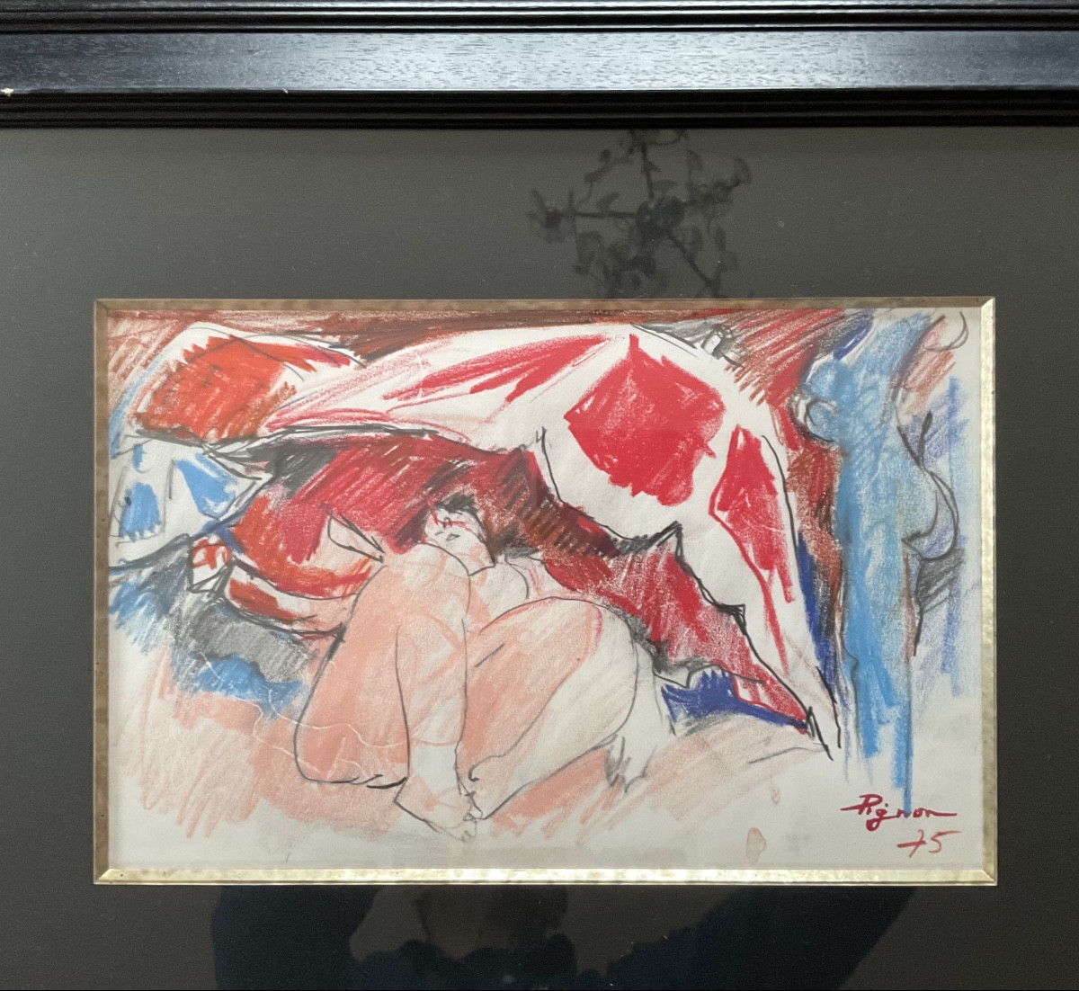 édouard Pignon Pastel Warmth In The Blue Nude-photo-4