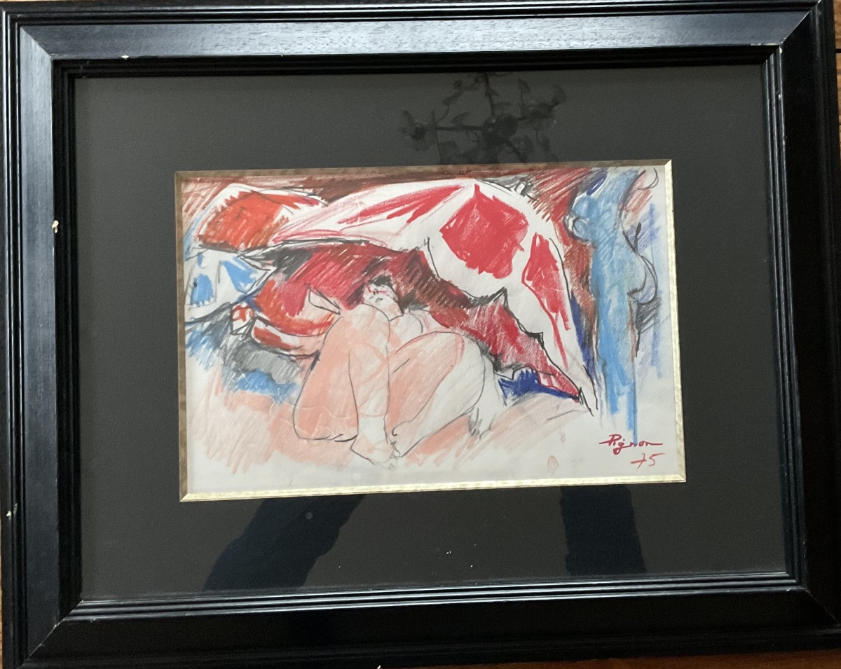 édouard Pignon Pastel Warmth In The Blue Nude-photo-1