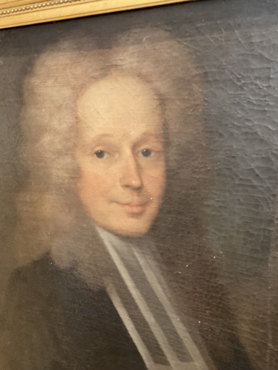 Tableau portrait homme à perruque XVIIIe-photo-2